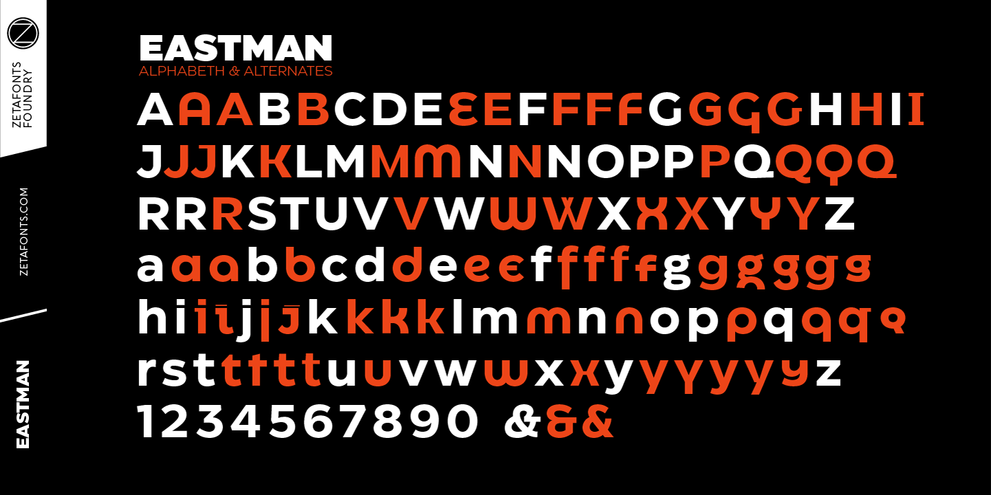 Ejemplo de fuente Eastman Alternate Regular Offset Italic
